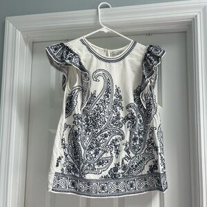 Abercrombie & Fitch White Top with Navy Stitching